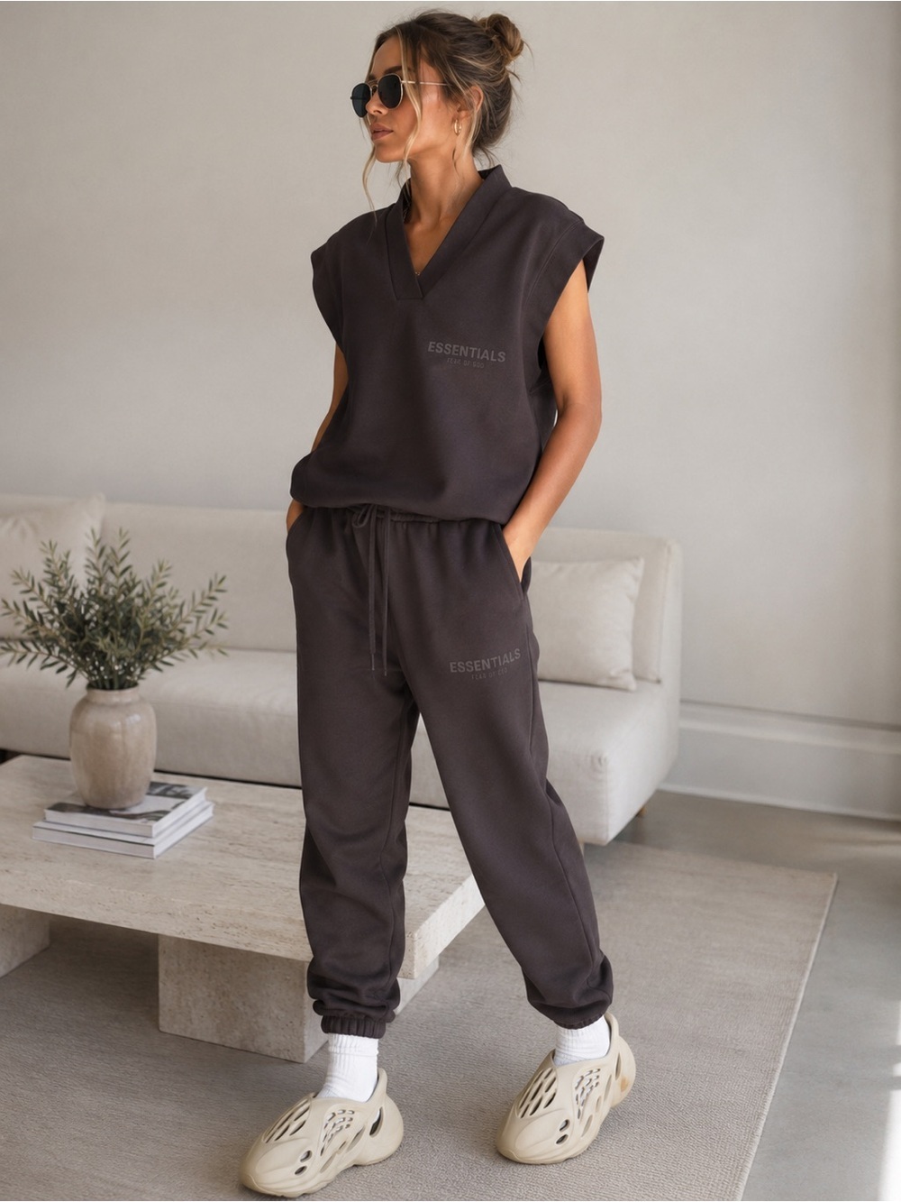 Fear of God ESSENTIALS V-Neck Sweatshirt Vest – Women’s XS – Excellent Condition